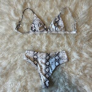 Snakeskin Print Bikini Set